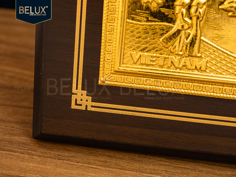 Tranh Tháp Rùa mạ vàng 24k 22x17cm